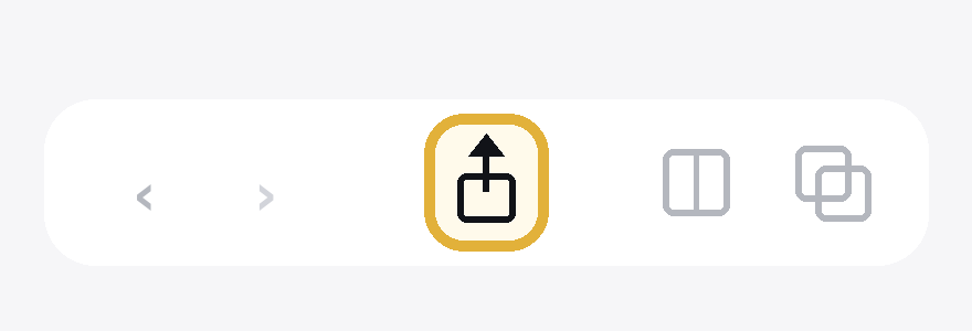 Safari toolbar with the Share button highlighted