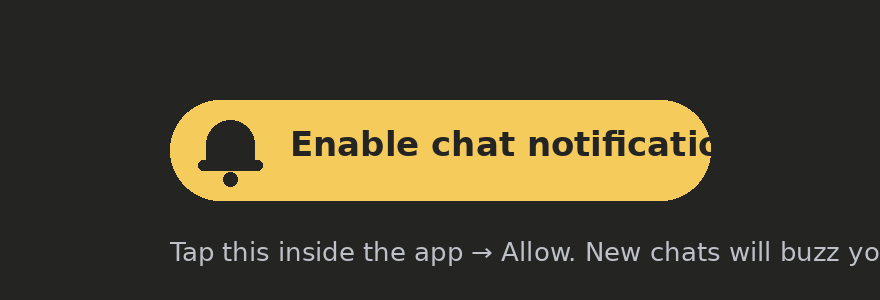 Enable chat notifications button